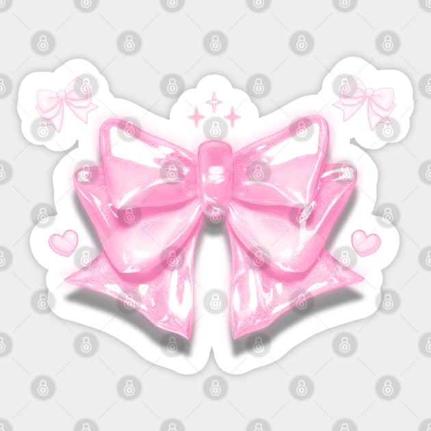 Coquette pink bow Sticker by LANX